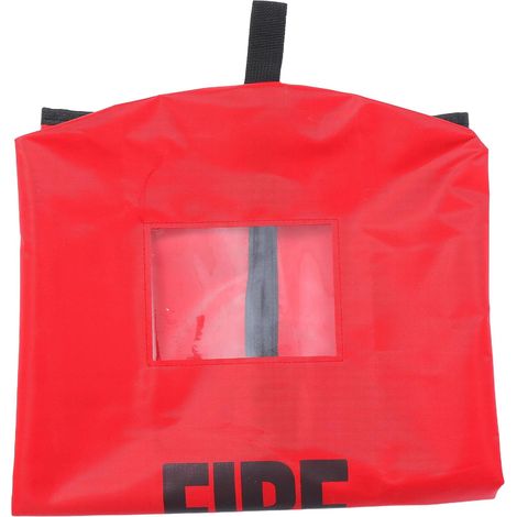 Housse D'extincteur Rouge en Tissu Étanche Fenêtre Transparente et Poche pour Étiquette, Protection Robuste pour Extincteur Extérieur en Hiver sur Patios (1/5)