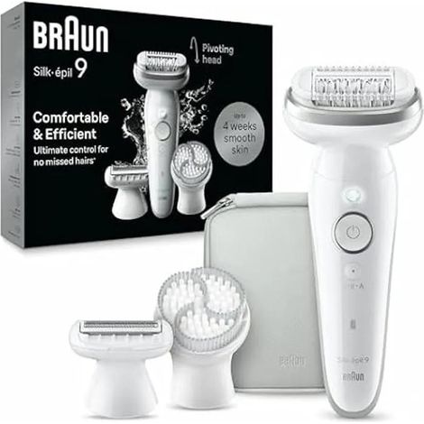 Braun Silk-épil 9 9-061 depiladora Wet & Dry plata blanco