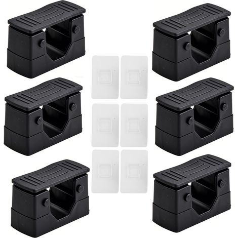 6 Pièces Accroche Balai Mural Sans Percer Support Balais Mural Auto-Adhésif Rangement Outils pour Serpillère, Balai, Pelle, Cuisine, Salle de Bain, Garage, Jardin, Buanderie (1/5)