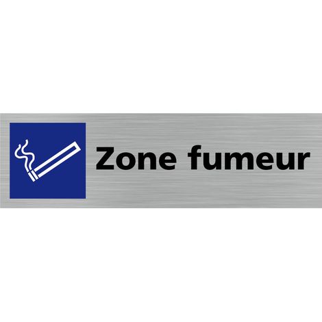 Pictogramme ZONE FUMEUR (Q0395).- Adhésif aspect aluminium brossé - (1/5)