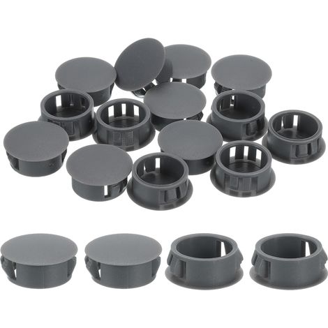 28Pcs Bouchon de Trou en Nylon, 19.5-20mm Diamètre de Trou Bouchon d'étanchéité Rond Souple et Flexible de Verrouillage Bouchons en Caoutchouc pour Bouteille, Tuyaux, Cuisine, Gris (1/5)