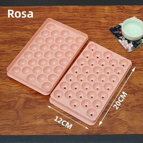 (20x12cm, rose, 1 pièce) Moule à glaçons à 33 compartiments, en plastique PP, pour la fabrication de crème glacée. (1/5)