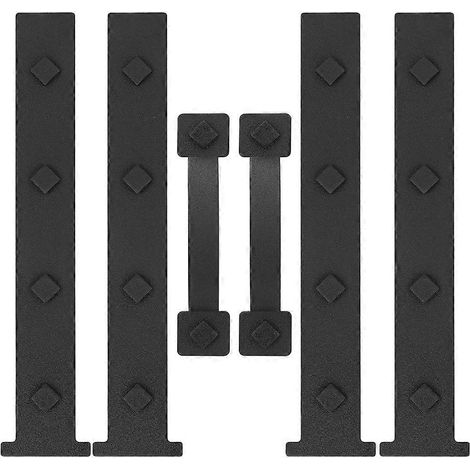 Dekoratives magnetisches Garagentor-Beschlagset, 6-teilig mit Zierscharnieren und -griffen, schwarz (1/5)