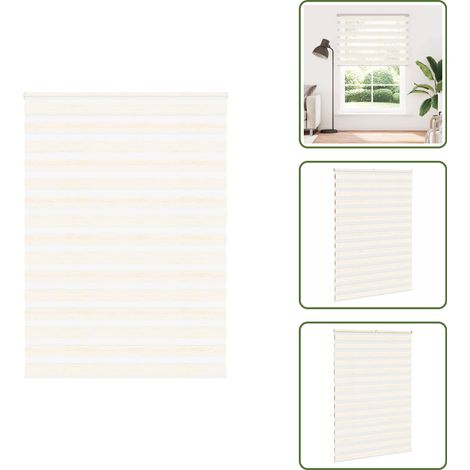 Zebrarollo Marmorbeige 155x230cm Stoffbreite 150,9 cm Polyester - Zebra-Jalousie - Zebra-Jalousien - Zebra-Rollo - Doppelrollo (1/5)