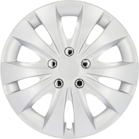 Cartrend Radzierblenden Storm 40 cm (16 Zoll) silber 4 Stück Radzierblenden