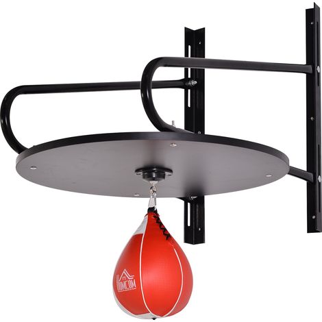 HOMCOM Set Boxe Pera Veloce con Piattaforma Installazione a Muro, Pompetta, Accessori Inclusi, 60 x 73 x 80 cm (1/5)