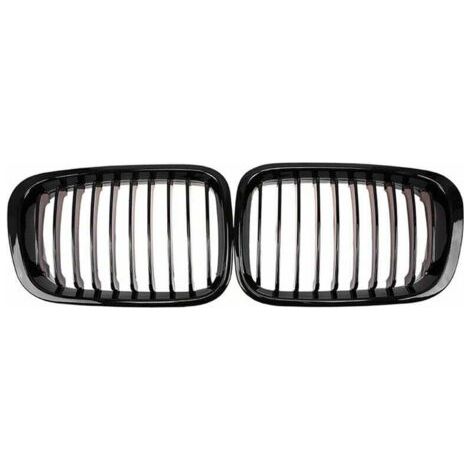QORVA-2 pièces de pare-chocs avant capot rein calandre course calandre remplacement pour BMW série 3 E46 4 portes 1998-2001 - Le noir Autres pièce de rechange pour voiture (1/4)