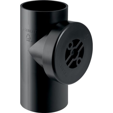 Geberit PE Pieza de limpieza 90° con apertura de servicio redonda, DN 100 / 100, 367.451.16.1 (1/2)