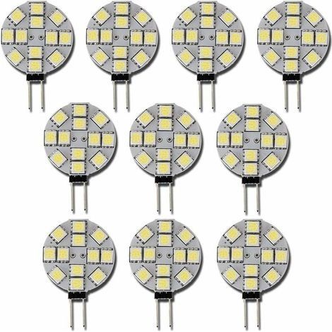 Lot de 10 Ampoules LED G4 DC 12V Non Dimmables Blanc 6000K Remplacement pour Ampoules Halogènes 20W pour Cuisine Camping-Car RV Remorque Bateau-INHHUB (1/5)