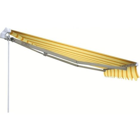 TENDA DA SOLE BALCONE ESTERNO AVVOLGIBILE RULLO 4x2,5 mt BEIGE OCRA RIGATA 307v (1/3)