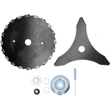 Ensemble de Lames pour Tondeuse à Gazon avec Adaptateur - 9 Pouces 20 Dents Chaîne, Disque à Trois Dents et Accessoires Universels - (1/5)