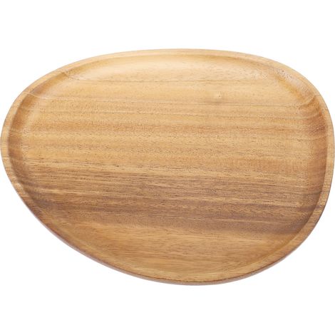 Assiette plate en bois de noyer, style japonais, réutilisable, pour desserts, en-cas et fruits, 26 x 21 cm (1/5)