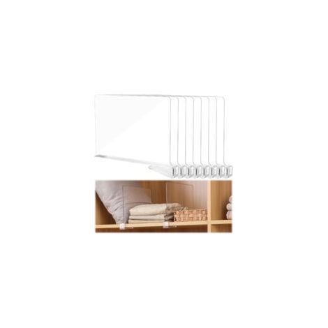 8 Pezzi Separateur Etagere Acrylique, Organisateur Armoire Vetement, séparateurs d'étagères, Détagère en Acrylique Transparent pour Le Rangement, Placard en Bois, Chambre à Coucher, Cuisine et Bureau