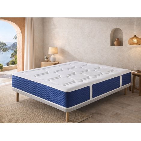 Colchón muelles ensacados SONHO ZION SPRING LATEX 150x200 cm – Altura 30 cm con 2 cm de látex a cada lado