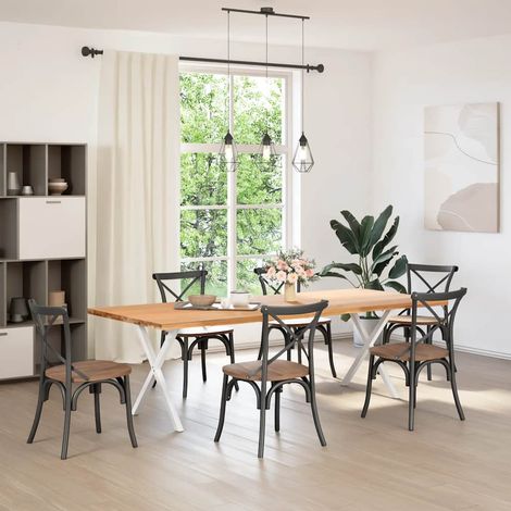 Maison Exclusive - Esstischbeine X-Form 2 Stk. Weiß 80x(72-73) cm