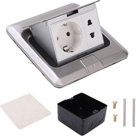 Prise de sol étanche 16A, 2 ports, étanchéité, sensation Simple, utilisation, sécurité, rebond argenté Durable, 250V (1/5)