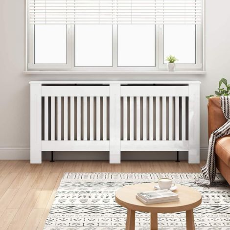 vidaXL  Radiator Cover  High Gloss White 172 x 19 x 81.5 cm