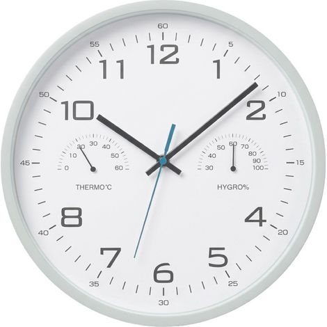 RELOJ PARED HIGRO/ TERMO BLANCO 30cm (1/4)