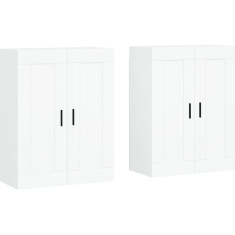 2 pcs Buffet，Bahut， Armoires murales blanc bois d'ingénierie CFW96735 (1/5)