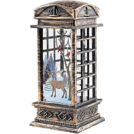 Lampe moulin à vent rétro de Noël pour décoration de fête de Noël, décoration de salon, petite lampe de nuit créative en forme de cabine téléphonique vintage (Taille : F) (1/5)