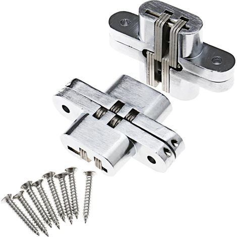 Lot de 2 charnières invisibles pour porte pliante en bois et acier inoxydable (1/5)