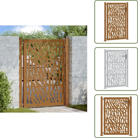 vidaXL Gartentor 105x155 cm Wetterfester Stahl Spurendesign