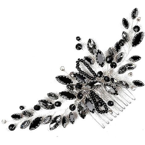 Peigne à cheveux de mariage, peigne à cheveux de mariée en cristal, compatible avec une utilisation élégante (1/5)