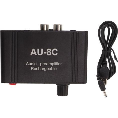 Jeffergarden Mini préamplificateur Audio stéréo, Circuit de réduction du bruit, coque en alliage d'aluminium, amplificateur de casque (1/5)