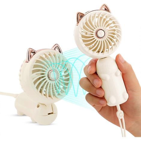 Mini ventilatore portatile con batteria ricaricabile e 3 velocità, grazioso ventilatore elettrico personale pieghevole [XR] (1/5)