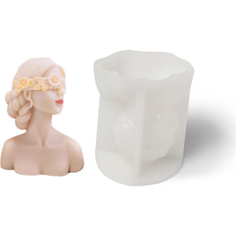 Silikon-Kerzenform – Frau mit verbundenen Augen, 98 x 78 x 58 mm (1/5)