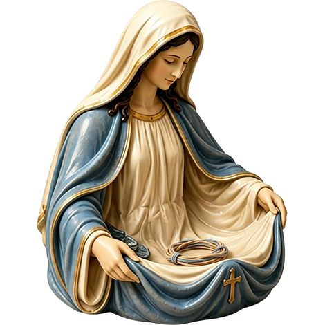 Bandeja de mesa para pequeños objetos, plato decorativo de resina con la imagen de la Virgen María. (1/5)