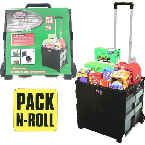 Chariot pliable avec caisse de 40 L, poignée télescopique, charge maximale 25 kg (1/2)