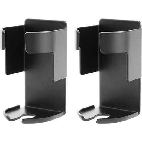 Soporte de pared de dos piezas en color negro para cepillos de dientes eléctricos，sin necesidad de taladrar，de acero inoxidable 304