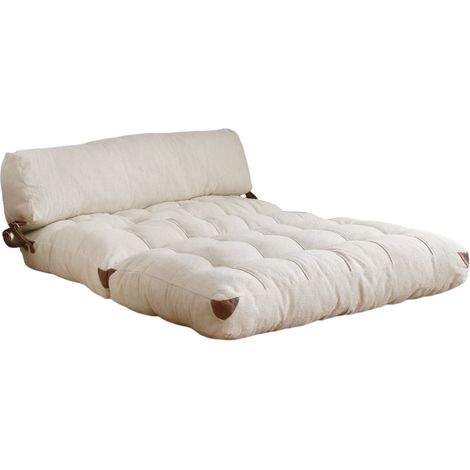 Canapé-lit 2 places en tissu "Fold" - 120 x 75 x 79 cm - Crème (1/4)