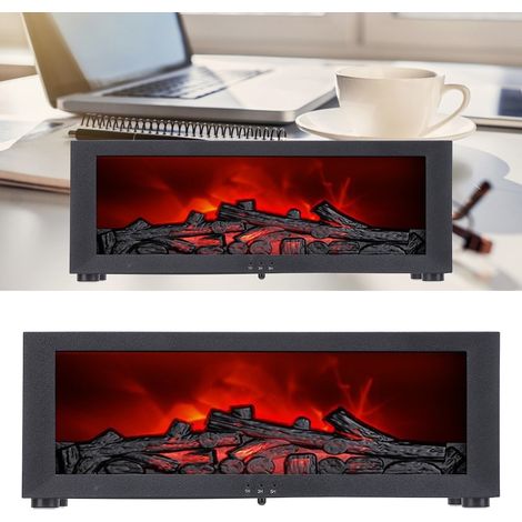 Humidificador con difusor de aromas y simulación de llama LED 3D, negro atmosférico, ABS, USB, 26 cm [Humidificador de chimenea con llama 3D] (1/5)