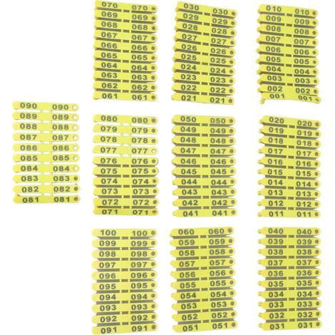 100PCS 001‑100 Number Plastic Livestock Tag Integrated Colorfast Livestock Ear Tags for Cattle Cows Sheep Pig Goats (1/5)