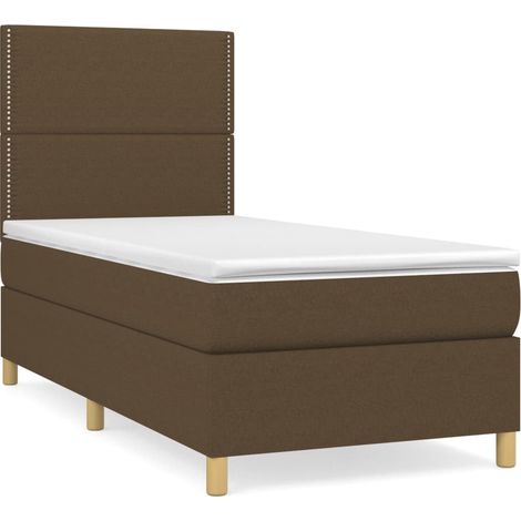Maison Exclusive - Boxspringbett mit Matratze Dunkelbraun 100x200 (1/5)