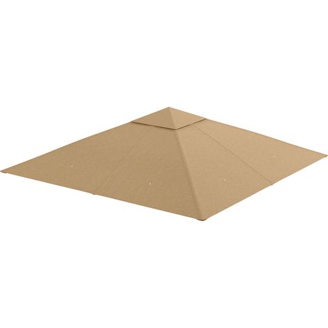 Techo de repuesto para cenador 298 x 295 cm de poliéster beige con protección UV (1/5)