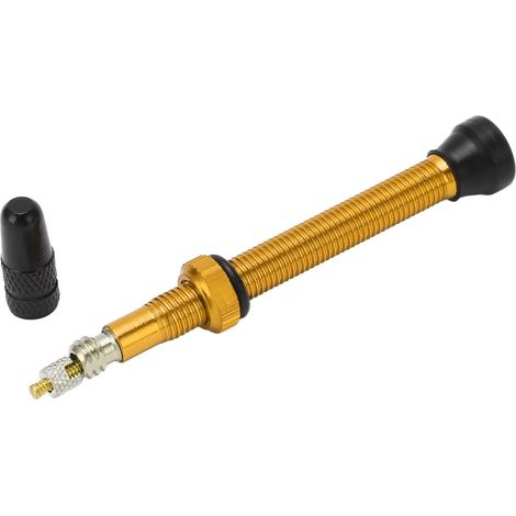 Tige de Valve Presta 60mm en Alliage d'Aluminium pour VTT Tubeless - Accessoire Vélo Doré (1/5)