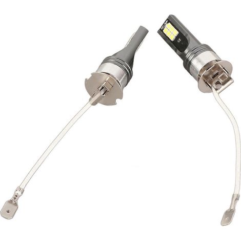 Paire de phares de voiture 2525 à 12 LED pour ampoules H3, 12 V CC, blanc 6500 K–7500 K