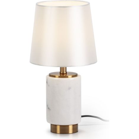 Tischlampe 10X10X26 Weißer Marmor/Goldenes Metall Ohne Lampenschirm