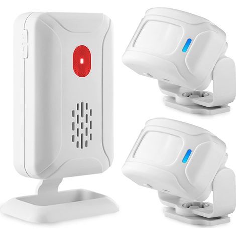 Doorbell Entrance Store Motion Detector, Wireless Doorbell, Home Alarm System Kit with 2 Sensors and 1 Receiver, Electronic Sensor Welcome Device for Offices