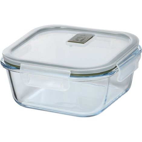Fiambrera hermética cuadrada de vidrio de borosilicato experto 800 ml (1/2)