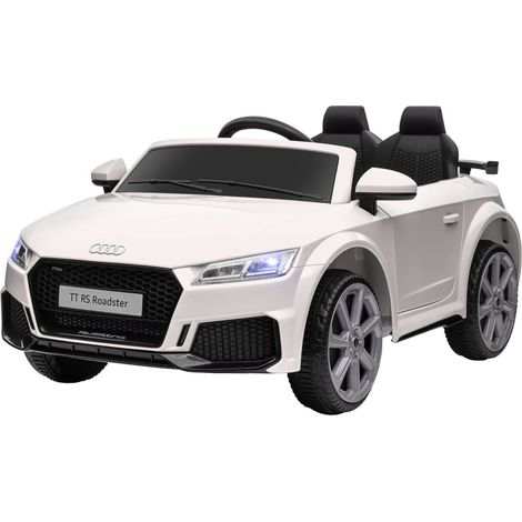 Kinder-Elektroauto 12 V im Audi-Stil, mit 2,4-GHz-Fernbedienung, Musik und LED, Spielzeugfahrzeug für 3–5 Jahre, Kunststoff, 102 × 60 × 44 cm, Weiß (1/5)