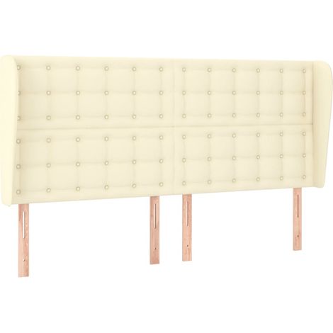 Maison Exclusive - Testiera ad Orecchio Crema 183x23x118/128 cm in Similpelle