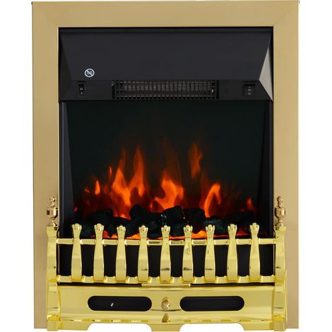 Camino Elettrico da Incasso o Terra 48x19x59 cm 2000W Oro (1/5)