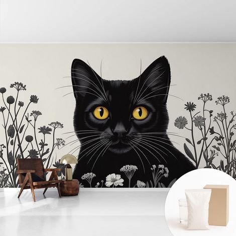 Papier peint intissé décoratif pour salon chambre et cuisine Facile à poser avec colle Fleurs de coquelicot 416x254 cm (1/5)