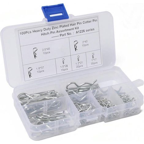 Autoteile 100 Stück Mehrzweck-B-Pin/R-Pin-elastischer Splint, gewellte Haarnadel, Lochstift, Autozubehör