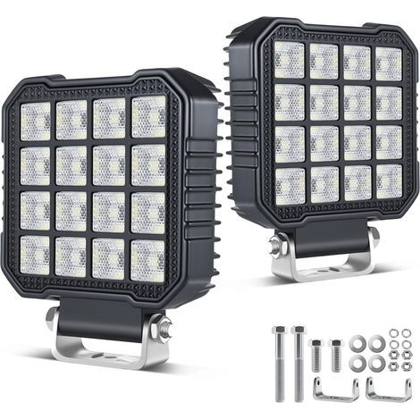 Set di 2 fari da lavoro a LED Antom, 172W, 6500K, 9-60V, impermeabili IP68, faretti aggiuntivi per trattori, ATV, appassionati di attività all'aperto, lavori notturni nei cantieri edili. (1/5)