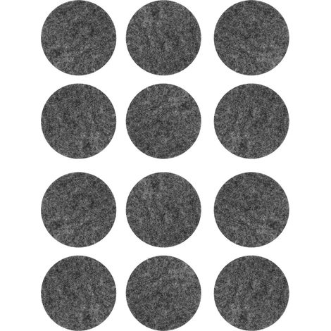 Patins en feutre auto-adhésifs gris (lot de 12) FI 25 mm Vorstahl (1/5)